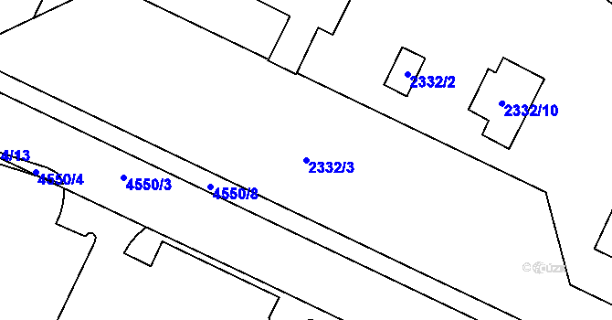Parcela st. 2332/3 v KÚ Chotěboř, Katastrální mapa