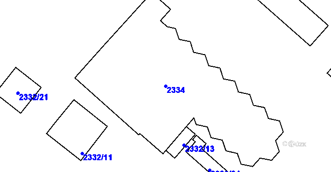 Parcela st. 2334 v KÚ Chotěboř, Katastrální mapa