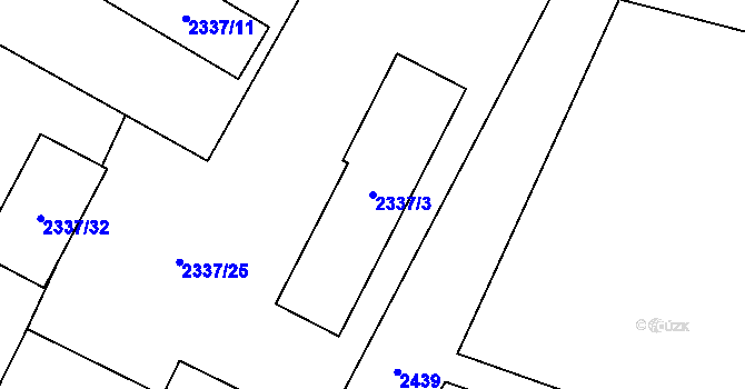 Parcela st. 2337/3 v KÚ Chotěboř, Katastrální mapa