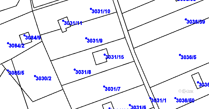 Parcela st. 3031/15 v KÚ Chotěboř, Katastrální mapa