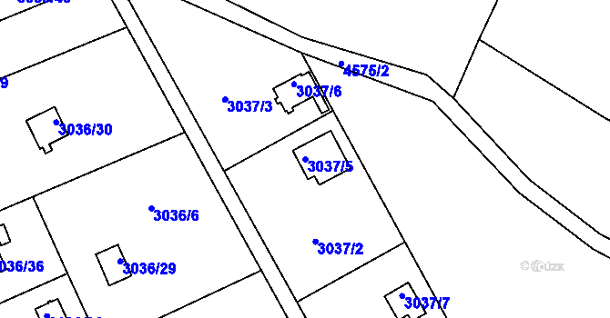 Parcela st. 3037/5 v KÚ Chotěboř, Katastrální mapa