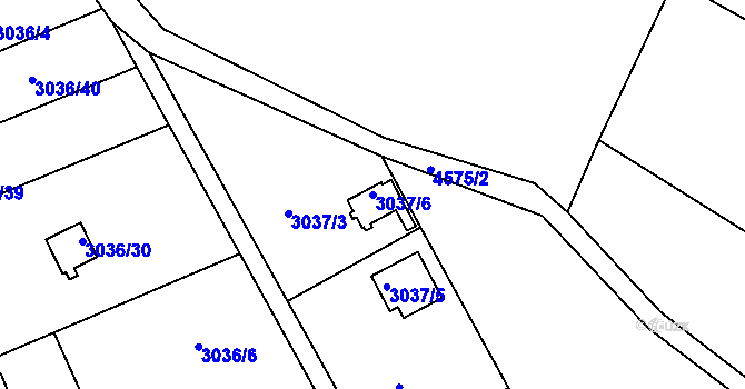 Parcela st. 3037/6 v KÚ Chotěboř, Katastrální mapa