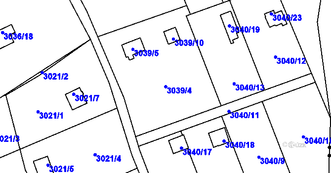 Parcela st. 3039/4 v KÚ Chotěboř, Katastrální mapa