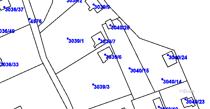 Parcela st. 3039/6 v KÚ Chotěboř, Katastrální mapa