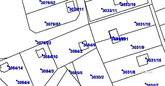 Parcela st. 3084/9 v KÚ Chotěboř, Katastrální mapa