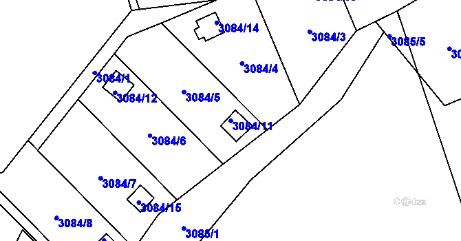 Parcela st. 3084/11 v KÚ Chotěboř, Katastrální mapa