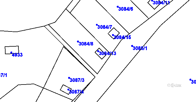 Parcela st. 3084/13 v KÚ Chotěboř, Katastrální mapa