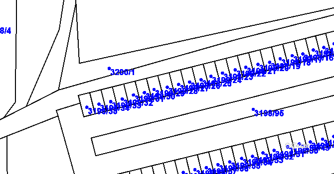 Parcela st. 3198/28 v KÚ Chotěboř, Katastrální mapa