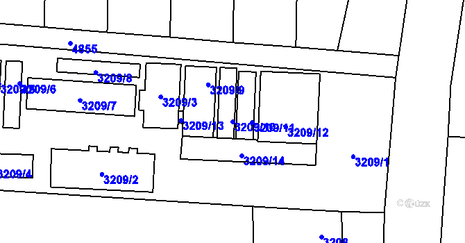 Parcela st. 3209/10 v KÚ Chotěboř, Katastrální mapa