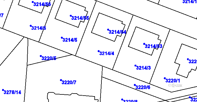 Parcela st. 3214/4 v KÚ Chotěboř, Katastrální mapa