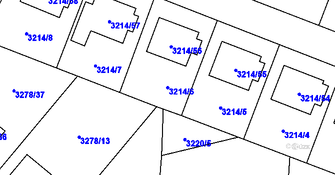 Parcela st. 3214/6 v KÚ Chotěboř, Katastrální mapa