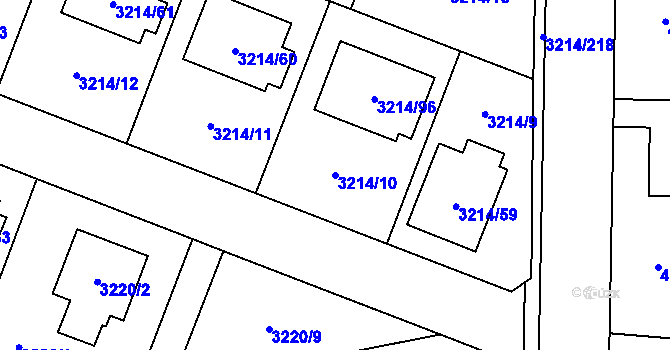 Parcela st. 3214/10 v KÚ Chotěboř, Katastrální mapa