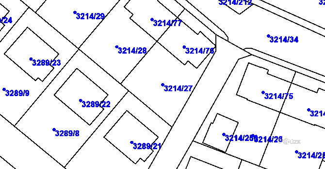 Parcela st. 3214/27 v KÚ Chotěboř, Katastrální mapa