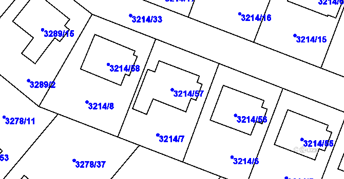 Parcela st. 3214/57 v KÚ Chotěboř, Katastrální mapa
