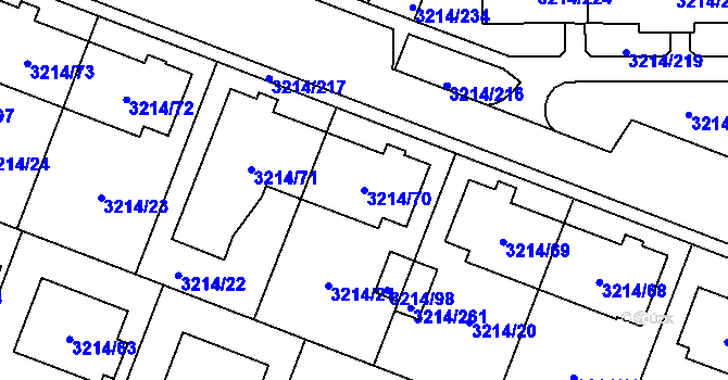 Parcela st. 3214/70 v KÚ Chotěboř, Katastrální mapa
