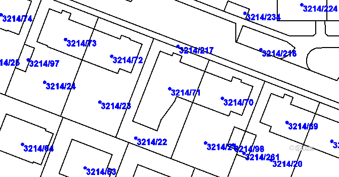 Parcela st. 3214/71 v KÚ Chotěboř, Katastrální mapa