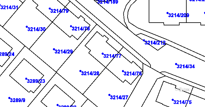 Parcela st. 3214/77 v KÚ Chotěboř, Katastrální mapa