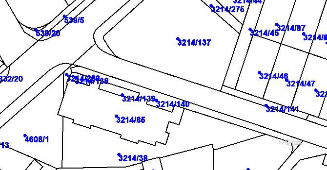 Parcela st. 3214/142 v KÚ Chotěboř, Katastrální mapa
