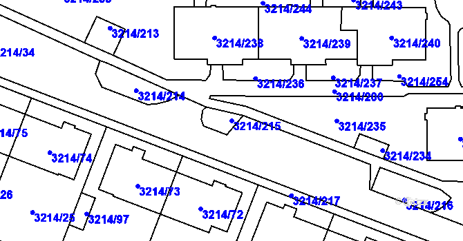Parcela st. 3214/215 v KÚ Chotěboř, Katastrální mapa