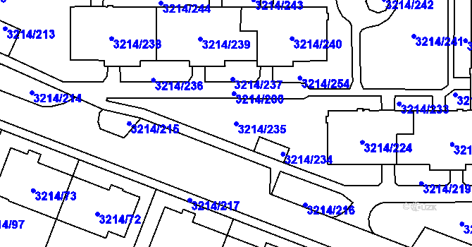 Parcela st. 3214/235 v KÚ Chotěboř, Katastrální mapa