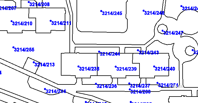 Parcela st. 3214/244 v KÚ Chotěboř, Katastrální mapa