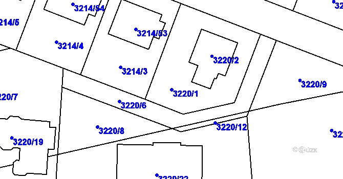 Parcela st. 3220/1 v KÚ Chotěboř, Katastrální mapa