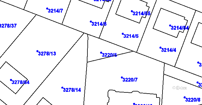 Parcela st. 3220/5 v KÚ Chotěboř, Katastrální mapa