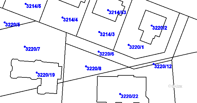 Parcela st. 3220/6 v KÚ Chotěboř, Katastrální mapa