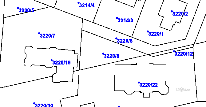 Parcela st. 3220/8 v KÚ Chotěboř, Katastrální mapa