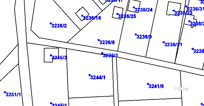 Parcela st. 3236/1 v KÚ Chotěboř, Katastrální mapa
