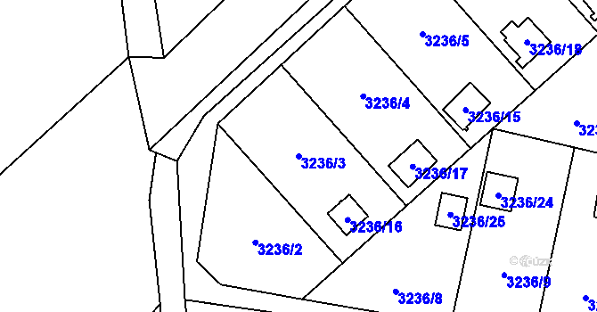 Parcela st. 3236/3 v KÚ Chotěboř, Katastrální mapa