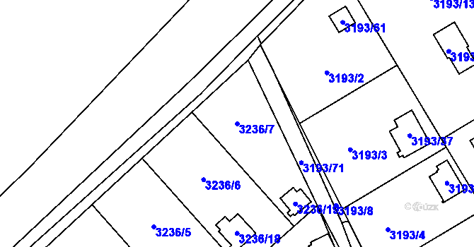 Parcela st. 3236/7 v KÚ Chotěboř, Katastrální mapa