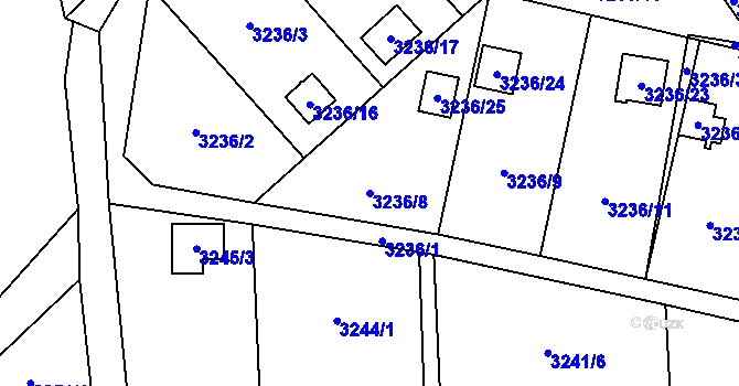 Parcela st. 3236/8 v KÚ Chotěboř, Katastrální mapa