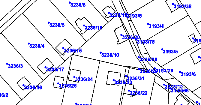 Parcela st. 3236/10 v KÚ Chotěboř, Katastrální mapa