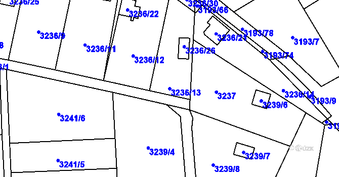 Parcela st. 3236/13 v KÚ Chotěboř, Katastrální mapa