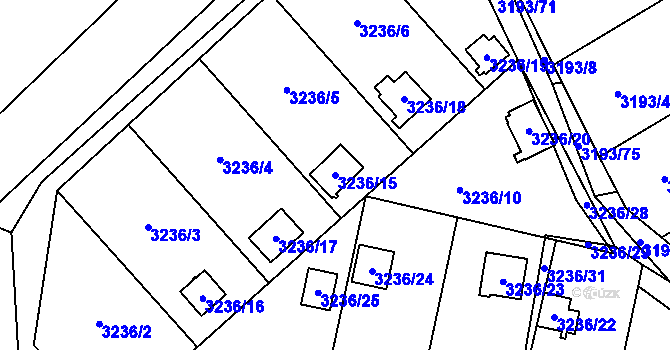 Parcela st. 3236/15 v KÚ Chotěboř, Katastrální mapa