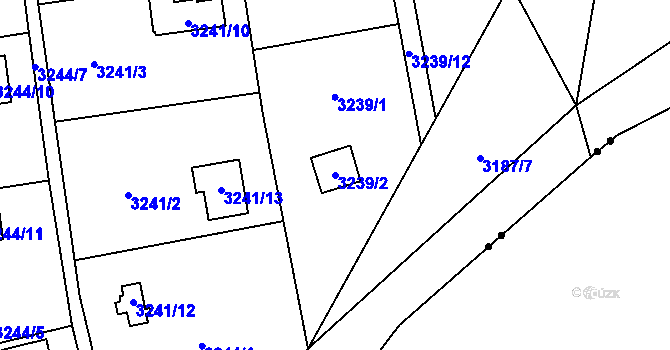 Parcela st. 3239/2 v KÚ Chotěboř, Katastrální mapa