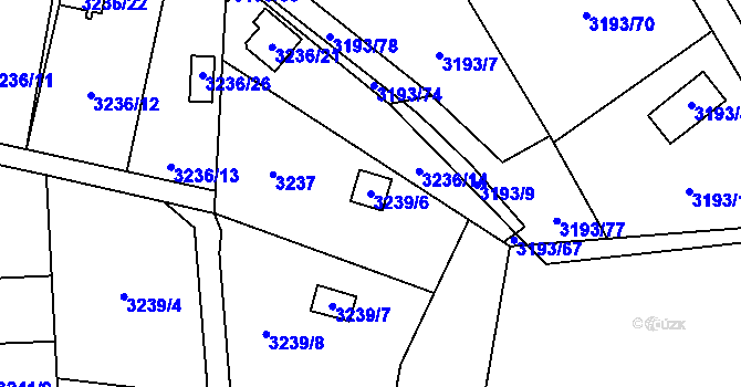 Parcela st. 3239/6 v KÚ Chotěboř, Katastrální mapa