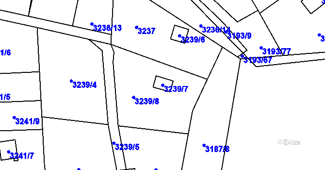 Parcela st. 3239/7 v KÚ Chotěboř, Katastrální mapa