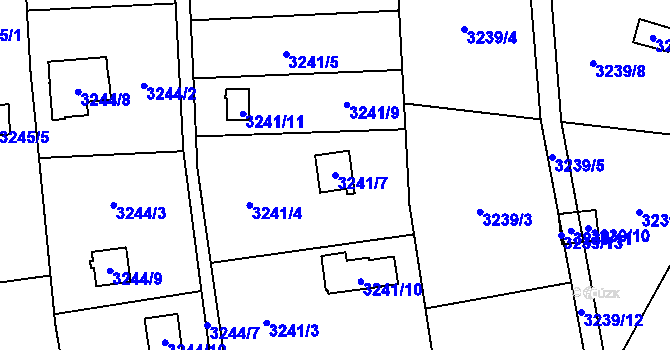 Parcela st. 3241/7 v KÚ Chotěboř, Katastrální mapa