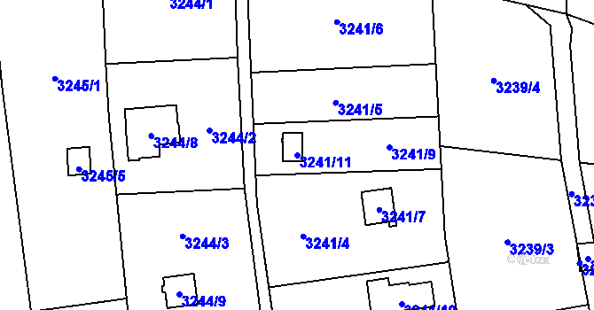 Parcela st. 3241/11 v KÚ Chotěboř, Katastrální mapa