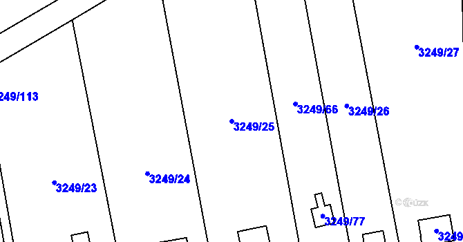 Parcela st. 3249/25 v KÚ Chotěboř, Katastrální mapa