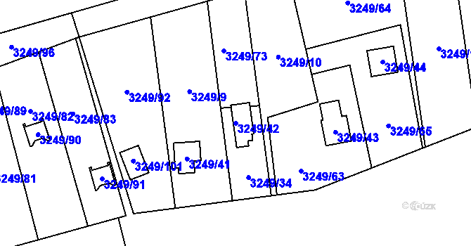 Parcela st. 3249/42 v KÚ Chotěboř, Katastrální mapa