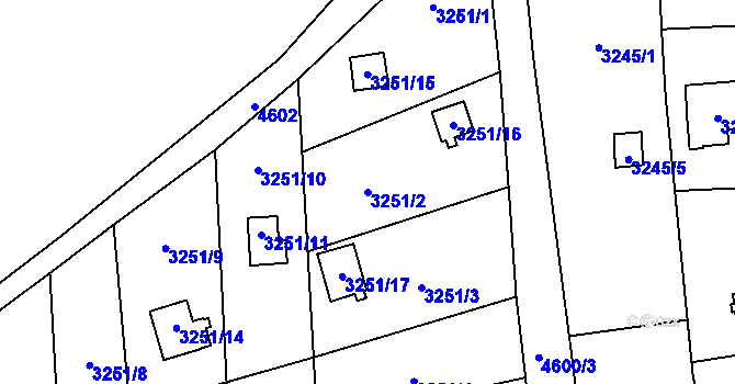 Parcela st. 3251/2 v KÚ Chotěboř, Katastrální mapa