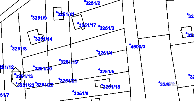 Parcela st. 3251/4 v KÚ Chotěboř, Katastrální mapa