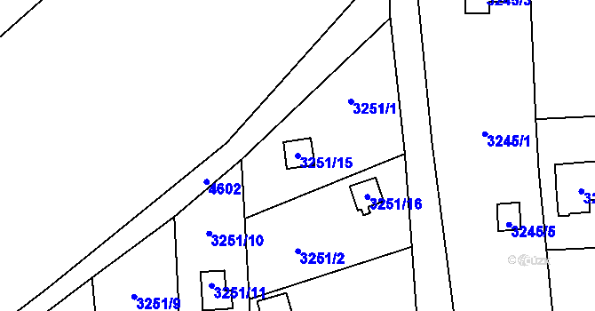 Parcela st. 3251/15 v KÚ Chotěboř, Katastrální mapa