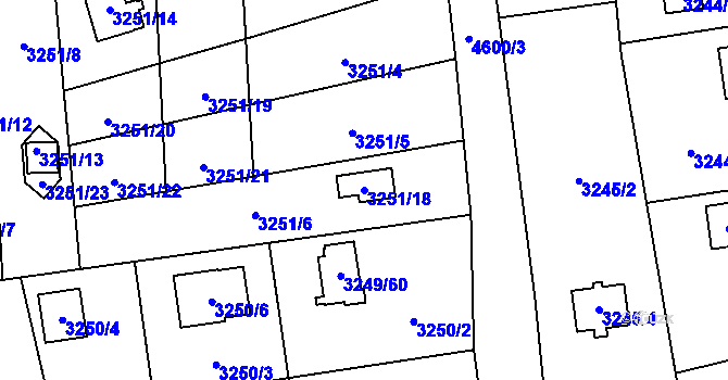 Parcela st. 3251/18 v KÚ Chotěboř, Katastrální mapa