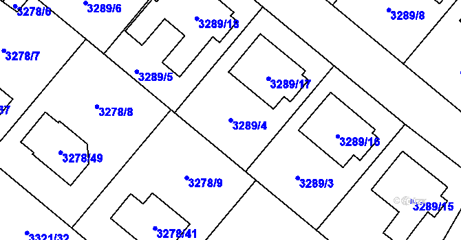 Parcela st. 3289/4 v KÚ Chotěboř, Katastrální mapa