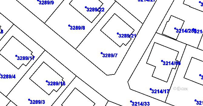 Parcela st. 3289/7 v KÚ Chotěboř, Katastrální mapa