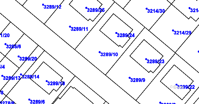 Parcela st. 3289/10 v KÚ Chotěboř, Katastrální mapa